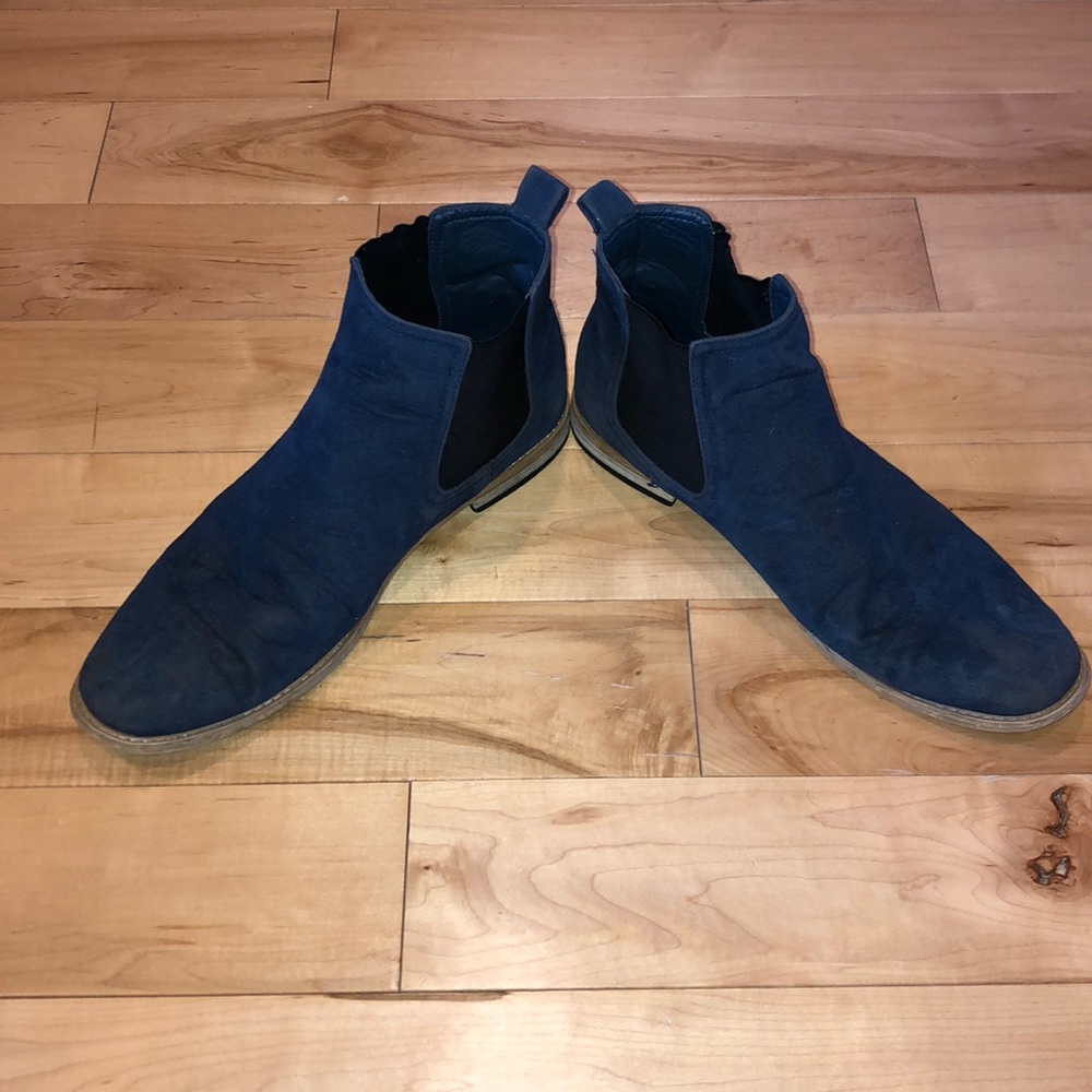 “Pheroni” Blue Suede Chelsea Boots